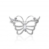 Brosa argint fluture cu cristale Marquise DiAmanti SC2047-AS
